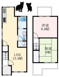 初芝駅 徒歩11分 1-2階の物件間取画像